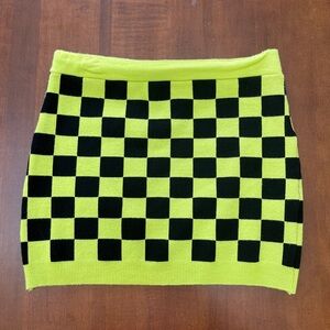 Forever 21 Checkered Black and Yellow Skirt size medium
